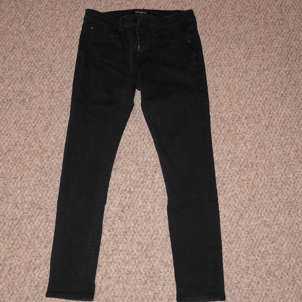 Express Deep Blqck w/ Silver Etched Black Label  32W x 32L Jeans